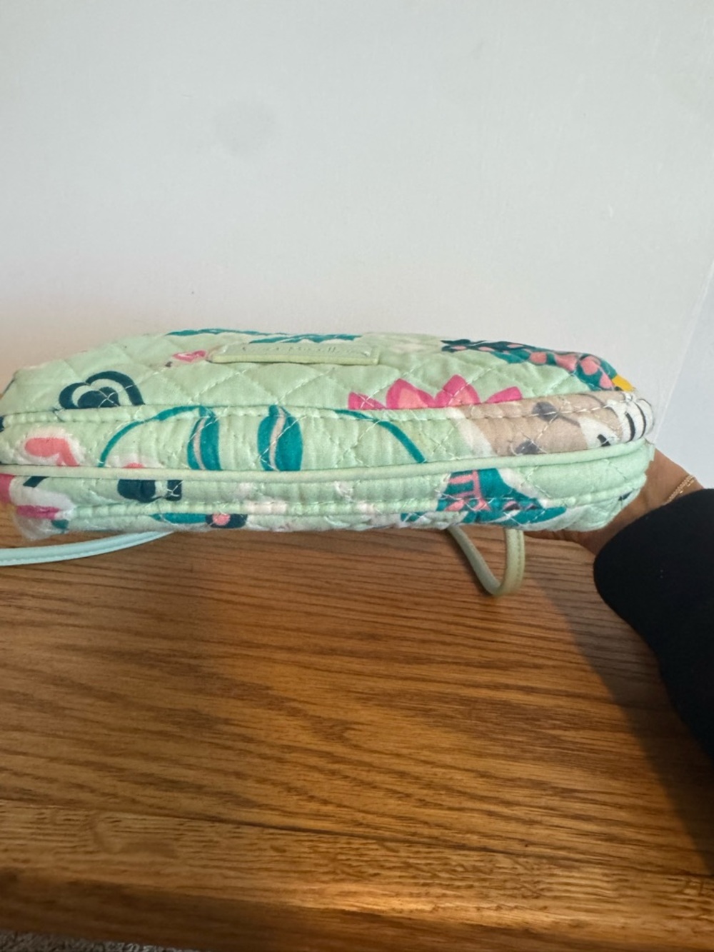 Vera Bradley Mint Floral Quilted Crossbody with Teal & Pink Accents - Picture 8 of 8